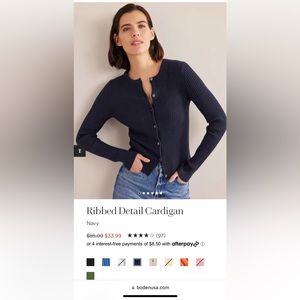 Boden ribbed cardigan NWT